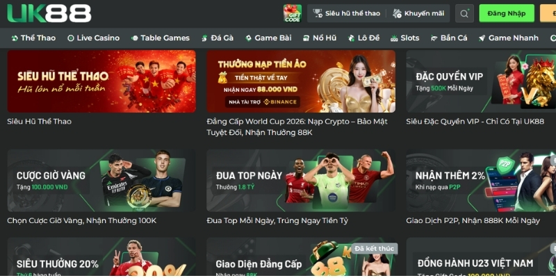 Tràn ngập chương trình ưu đãi đặc biệt nhất tại cổng game UK88